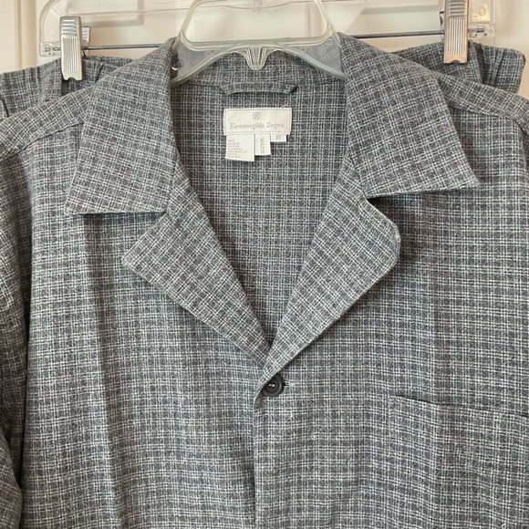 Ermenegildo Zegna Men’s Pajama Set, NWOT, Gray, Soft Flannel Cotton, Sz XL - Picture 3 of 13